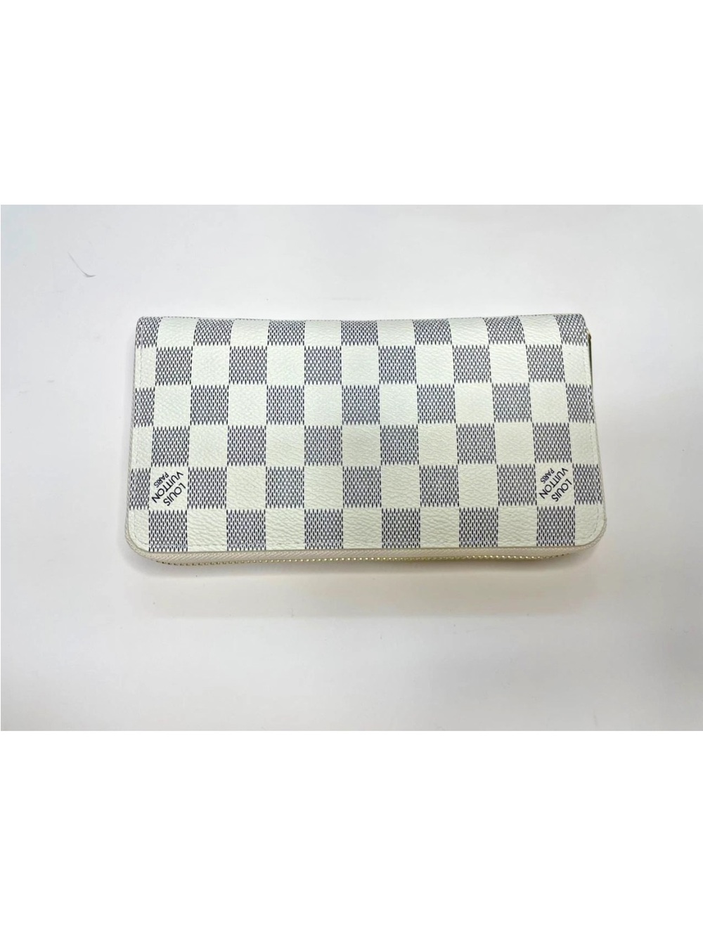 Louis Vuitton Damier Azur Zippy Zip Around Long Wallet Purse White